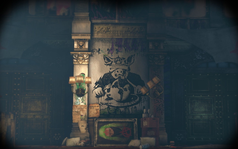 Greed, Batman, sculpture, representation, place of worship, wall - building feature, indoors, human representation, no people, graffiti, creativity, spirituality