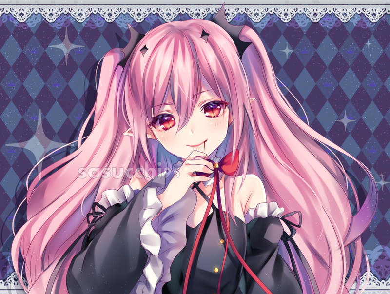 Anime, 720P, Red Eyes, Seraph of the End, Krul Tepes, Pink Hair
