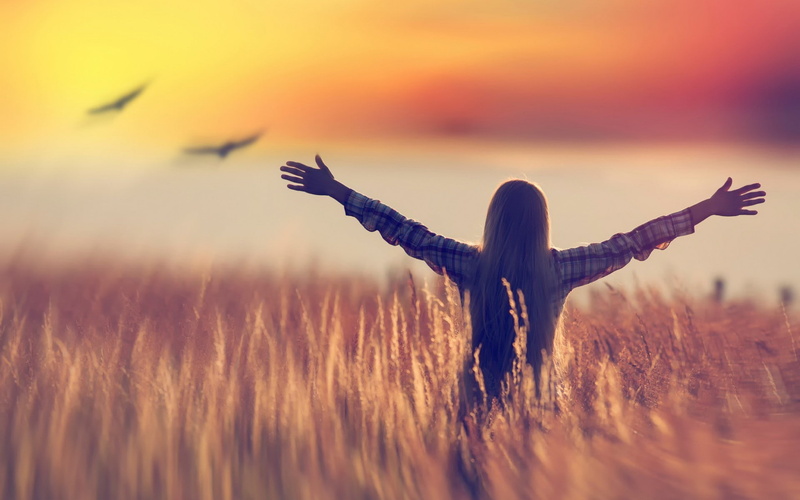 field, real people, one person, women, arms outstretched, human limb, freedom, leisure activity, adult, arms raised, land, carefree, lifestyles, outdoors