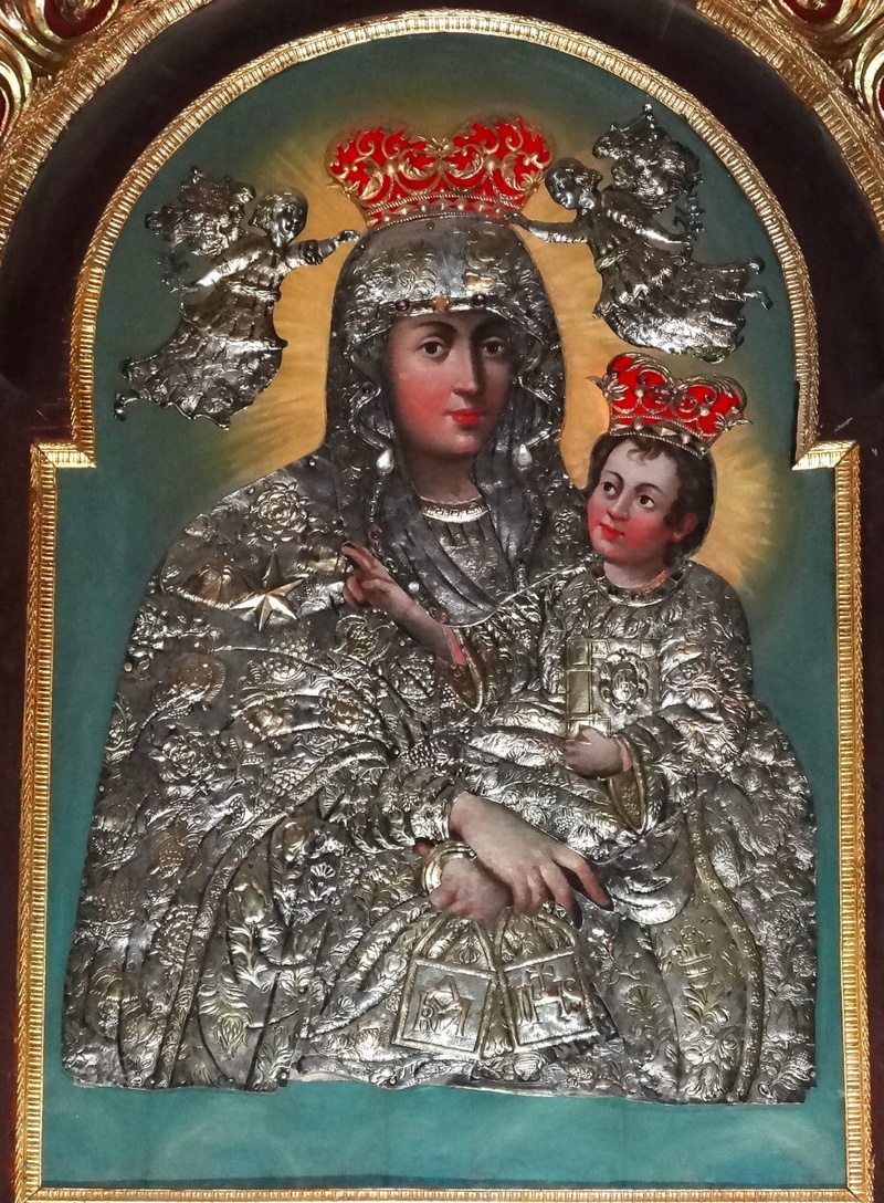 religion, mount, indoors, crown, human representation, sculpture, place of worship, religious, Bydgoszcz, looking at camera, only women, creativity, art and craft