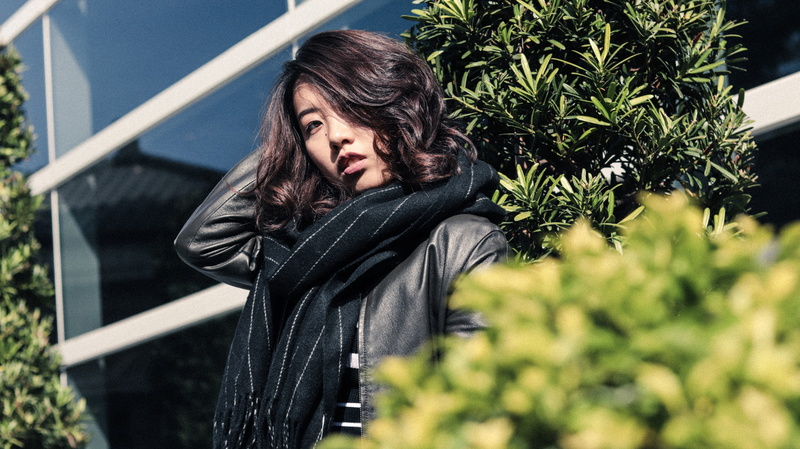 jacket, females, adolescence, nature, coat, flower, hopelessness, sleeve, jar, person, vase, pottery, blossom, outdoors, garden, hairstyle, emotion, women