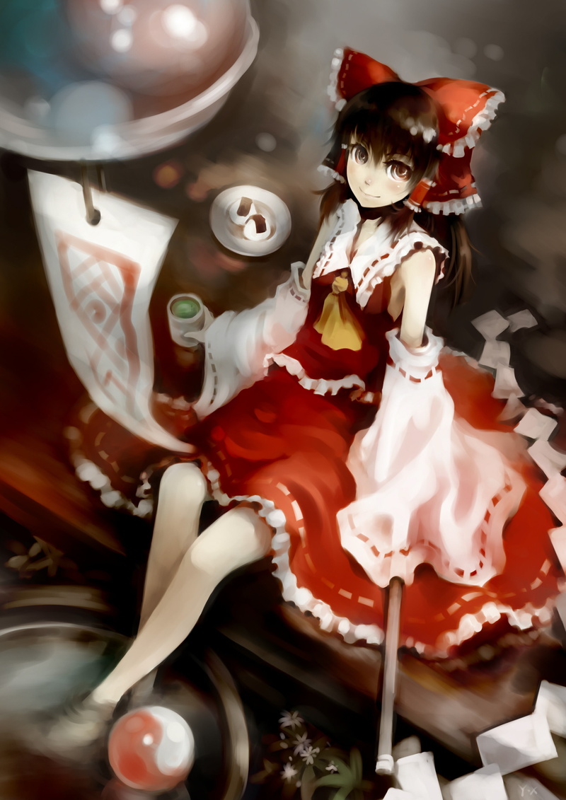 no people, decoration, 2K, Hakurei Reimu, Touhou, christmas, creativity, holiday - event, brown eyes, festival, indoors, celebration, figurine, christmas ornament