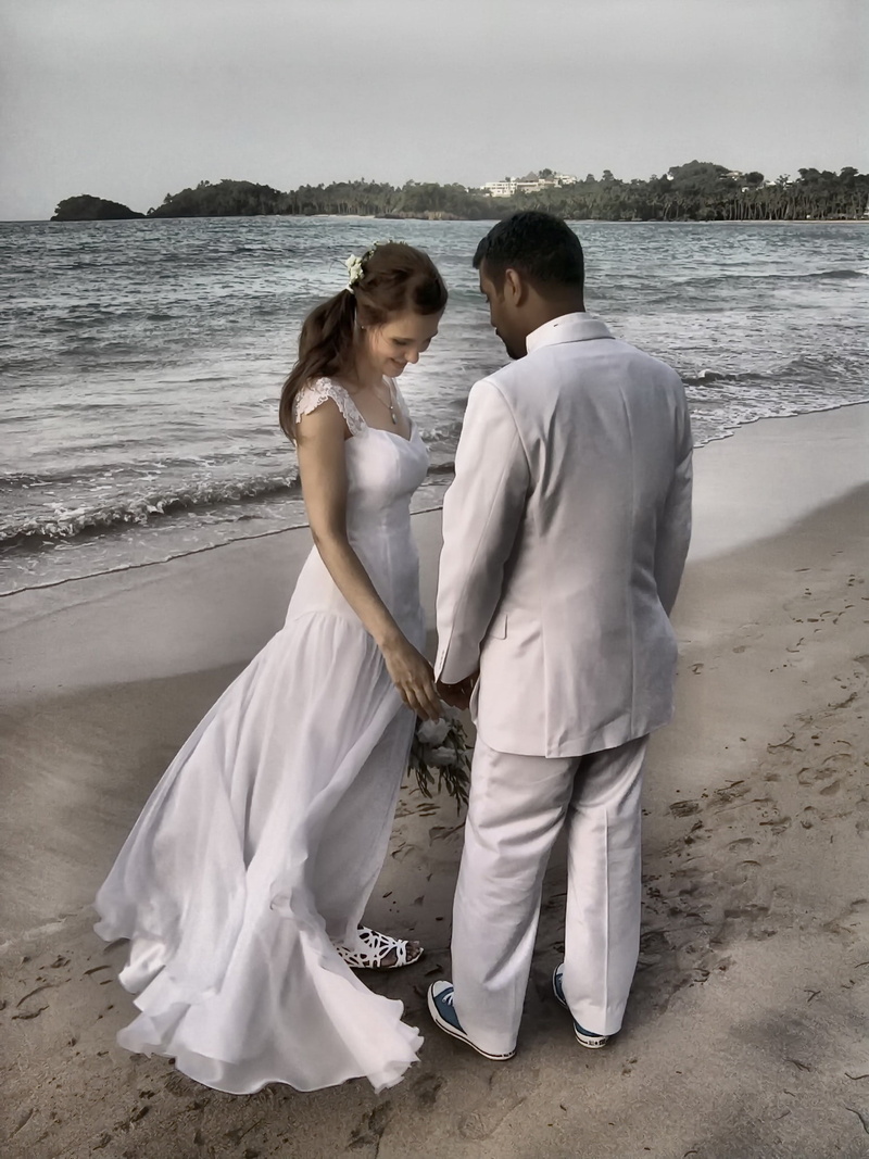 water, marry, romance, marriage, land, trust, beach, ring, bride, partnership, clouds, dress, two people, adult, beside, before, wedding, pair, heterosexual couple