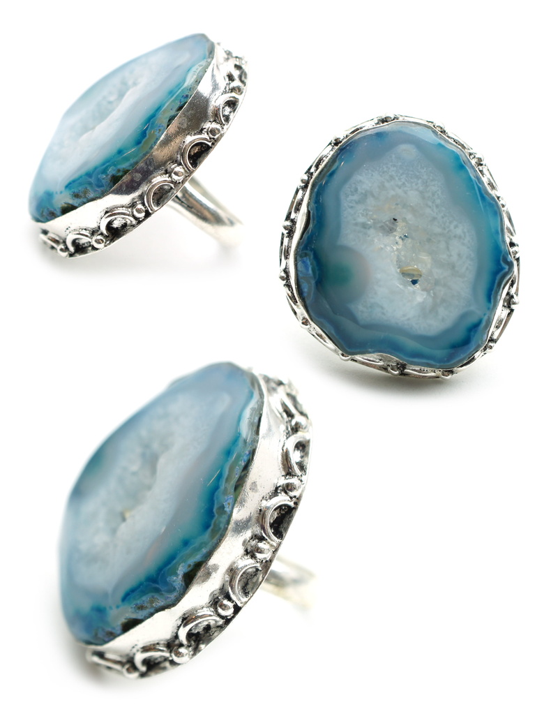 silver colored, rings, semiprecious, no people, blue, studio shot, precious gem, quartz, white, jewellery, group of objects, gem, gemstone, still life