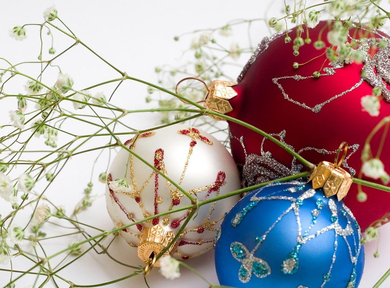 balloons, christmas decorations, christmas, decorations, jewelry, 720P, gypsophila