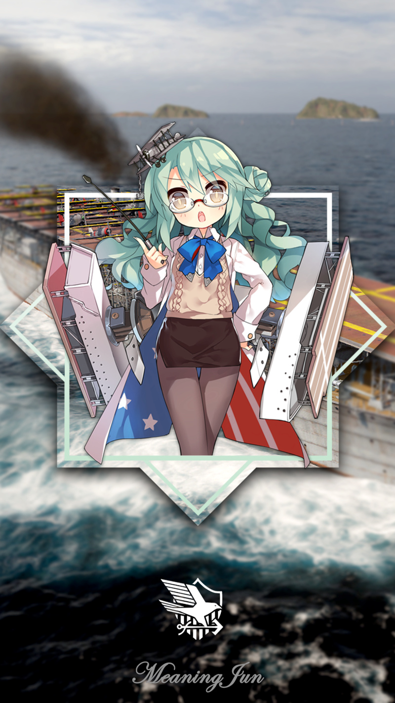 whips, teachers, World of Warships, World War I, anime girls, aircraft carrier, glasses, MeaningJun, miniskirt, Azur Lane, 1080P, sea, Langley (Azur Lane)