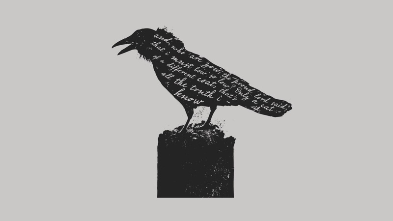 Nevermore, 1080P, monochrome, raven