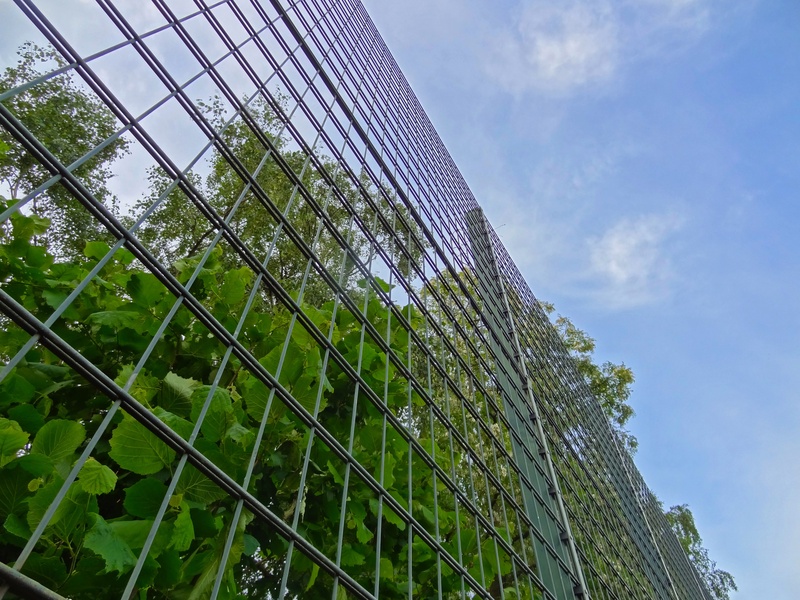 alarm system, office building exterior, sky, protection, fence, steel, cloud - sky, built structure, day, skyscraper, high, security fence, building exterior