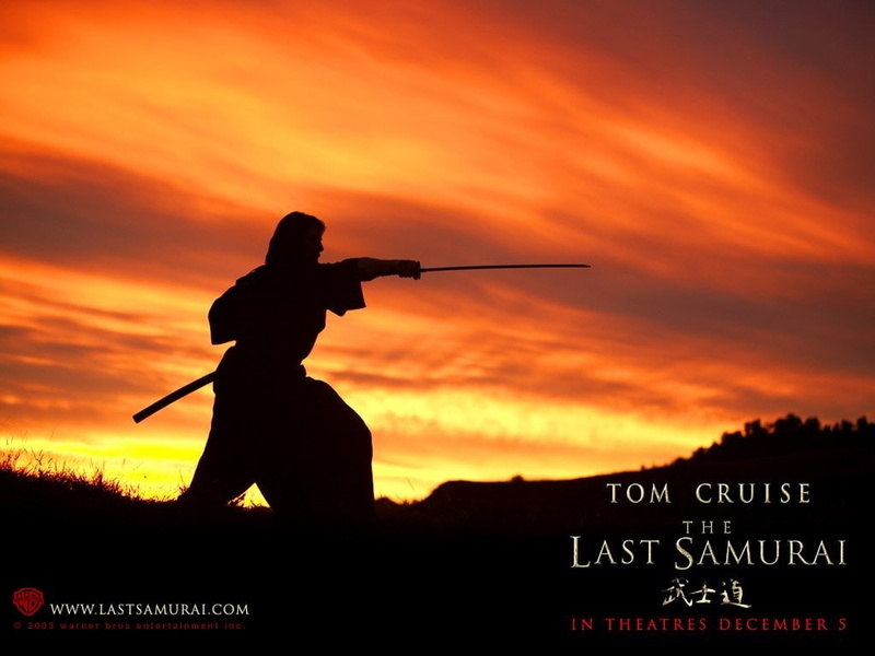 one person, orange color, side view, human representation, sport, skill, adult, 480P, sword, silhouette, sunset, standing, weapon, leisure activity, movies the last samurai samurai