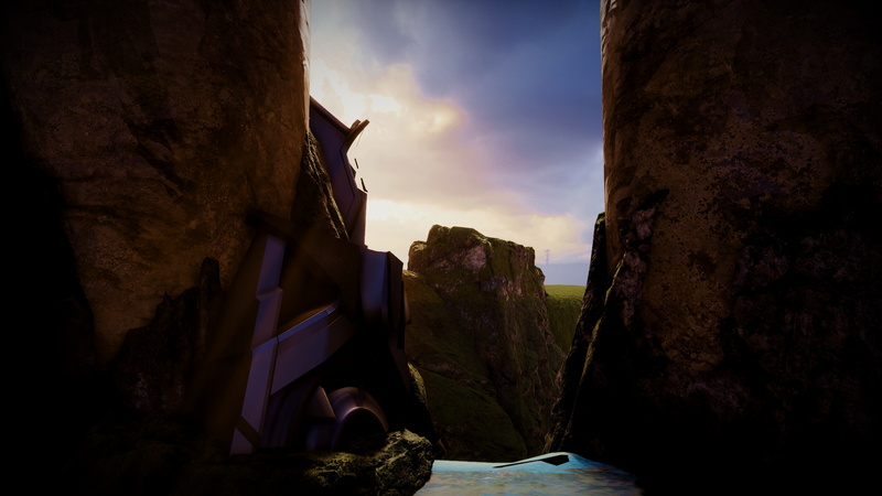 8K, paragon, rock, digital art, sky, Nvidia Ansel