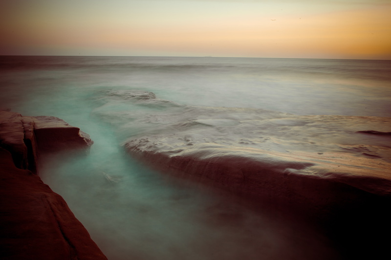 tranquility, no people, beach, la jolla tide pools, san diego, beauty in nature, horizon, motion, sky, idyllic, sport, wave, horizon over water, water