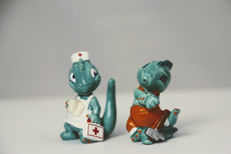 gray, studio shot, gray background, colored background, creativity, construction workers, male likeness, Dino Land, medium group of objects, collection