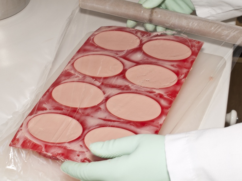 pink color, selbstruehrer, tray, person, sweet food, plastic, human body part, of course, soap, high angle view, freshness, wellness, coconut, recover