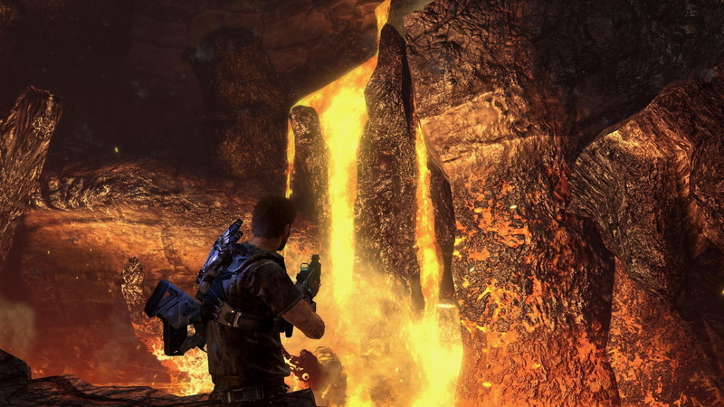 guns, rifle, holding, video game, lava, games, near, man, inversion, game, 3d, weapons, 1080P