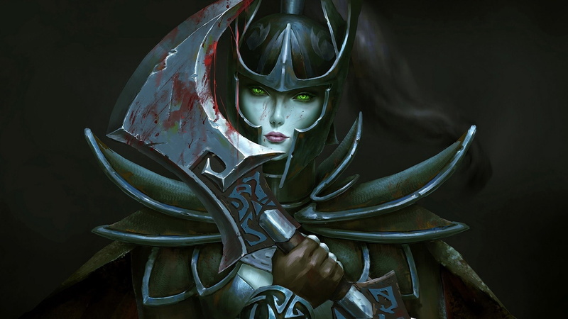 Fantasy, Phantom Assassin (DotA 2), Woman Warrior, Dota, Green Eyes, 1080P, Video Game, Armor, DotA 2, Girl