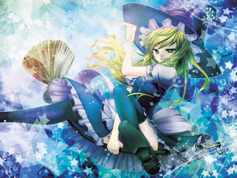 Anime, Crossover, 720P, Code Geass, C.C. (Code Geass), Touhou, Marisa Kirisame
