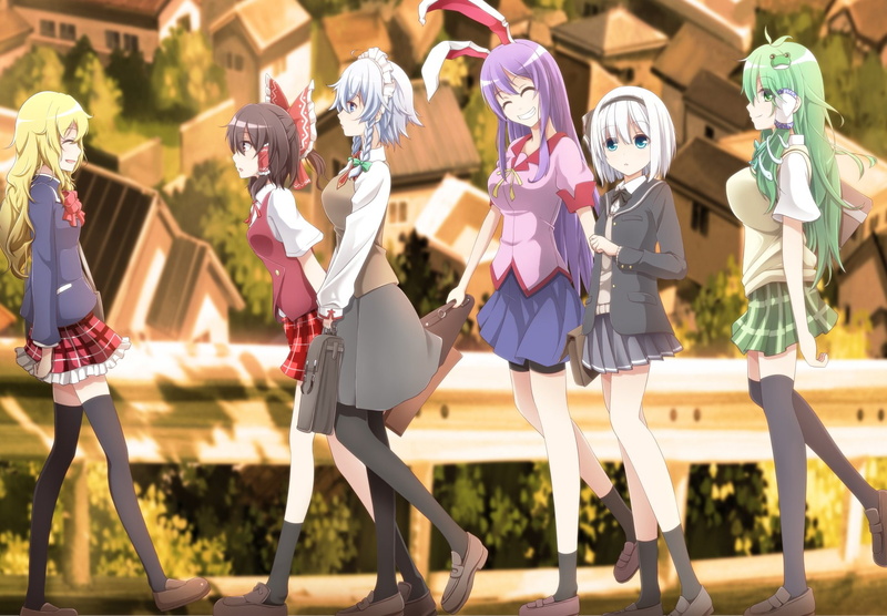 Crossover, Fate/Stay Night, Youmu Konpaku, Mahou Sensei Negima, Bakemonogatari, 1080P, Touhou, Anime, Reimu Hakurei, Sakuya Izayoi, Love Chunibyo and Other Delusions