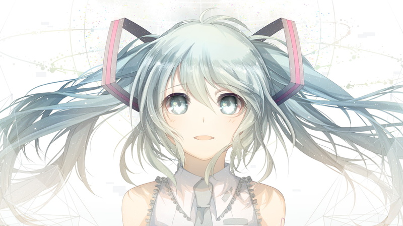 720P, twintails, Vocaloid, Hatsune Miku, aqua eyes, aqua hair