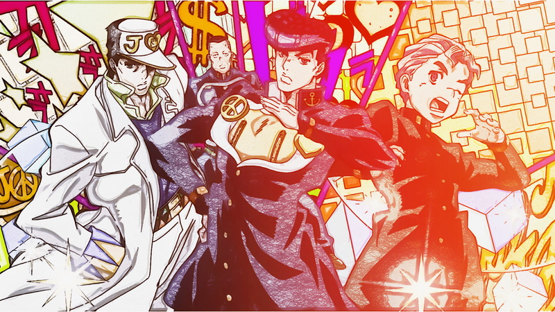 Anime, Jotaro Kujo, Koichi Hirose, Josuke Higashikata, Okuyasu Nijimura, 1080P, Jojos Bizarre Adventure