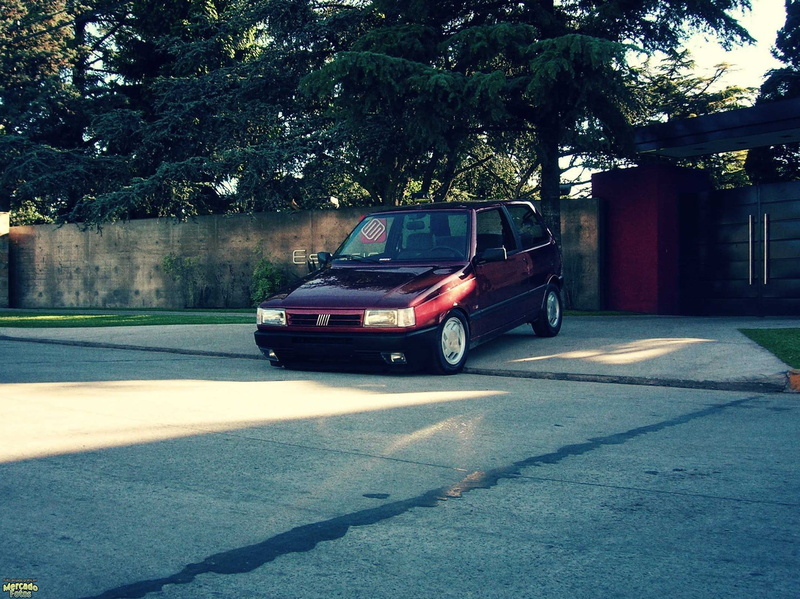 street, motor vehicle, hatchback, nature, no people, 1080P, building exterior, fiat, red, plant, growth, land vehicle, sunlight, vehicle, car, transportation