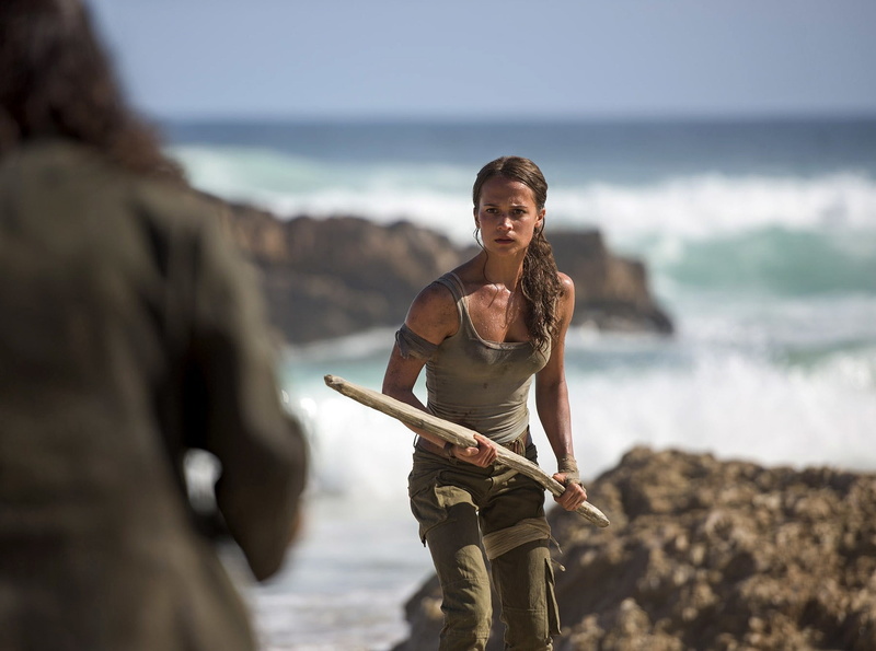 standing, adult, young adult, beach, Tomb Raider 2018, 1080P, rock, land, holding, smiling, water, sea, front view, leisure activity, day, nature, Tomb Raider
