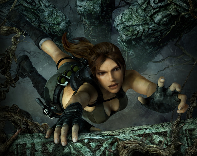 2K, females, falling, croft, lying down, real people, fashion, hairstyle, nature, indoors, Games, Tomb Raider, tomb, adult, front view, clothing, raider