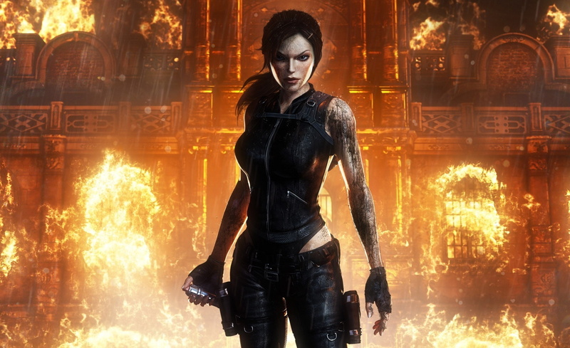 tomb, communication, digital composite, character, one person, sign, digital, fire, fire - natural phenomenon, burning, Games, raider, young adult