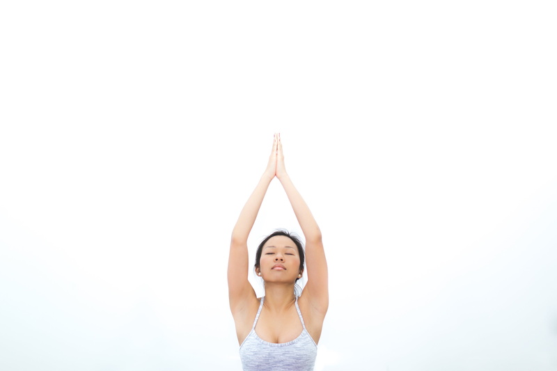 beautiful woman, one person, adult, human limb, anjali, lifestyles, human arm, Meditation, relaxation, Stretch, Fitness, hand, arms raised, photo, copy space
