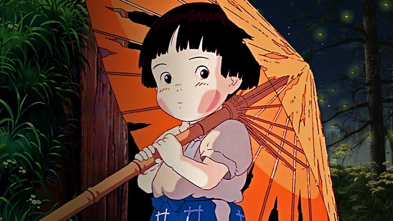 building exterior, outdoors, people, one person, women, real people, men, celebration, anime, standing, hotaru no haka, art and craft, oil, 1988, holding