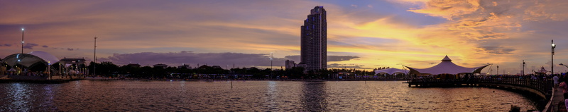 happy, cloud - sky, siluet, connection, outdoors, amusement park, le bridge ancol beach, river, tower, 5K, cityscape, sunset, jakarta utara, water, no people