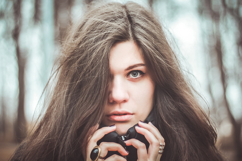 looking, Russian women, tree, face, women outdoors, lifestyles, young women, women, beauty, headshot, adult, hair, painted nails, brunette, portrait, looking at camera
