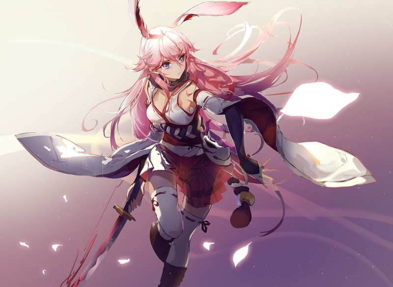 Yae Sakura (Benghuai Xueyuan), women, one person, lifestyles, close-up, sunlight, 1080P, Anime, real people, balloon, disguise, day, indoors, Benghuai Xueyuan