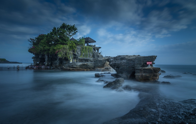 trees, sea, nature, landscape, long exposure, rocks, photography, water, 1080P, Bali, temple