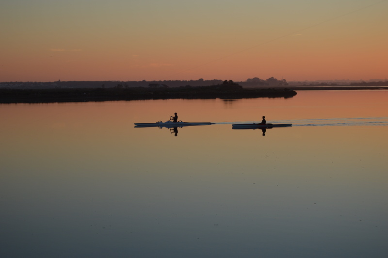 montijo, orange color, sky, transportation, water, 5K, waterfront, beauty in nature, sunset, rio, canoes, reflection, lake, nature, dagalega, mode of transportation