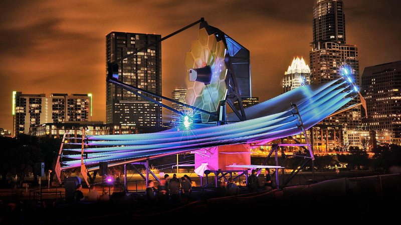 space telescope the James Webb, the full scale model, Austin, exhibition, Texas, 1080P, USA