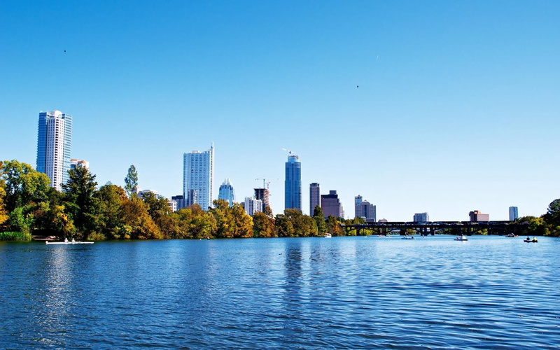 urban Skyline, building, austin, landscape, office building exterior, grey, nature, scenics, park - Man Made Space, day, office Building, city Life, cityscape