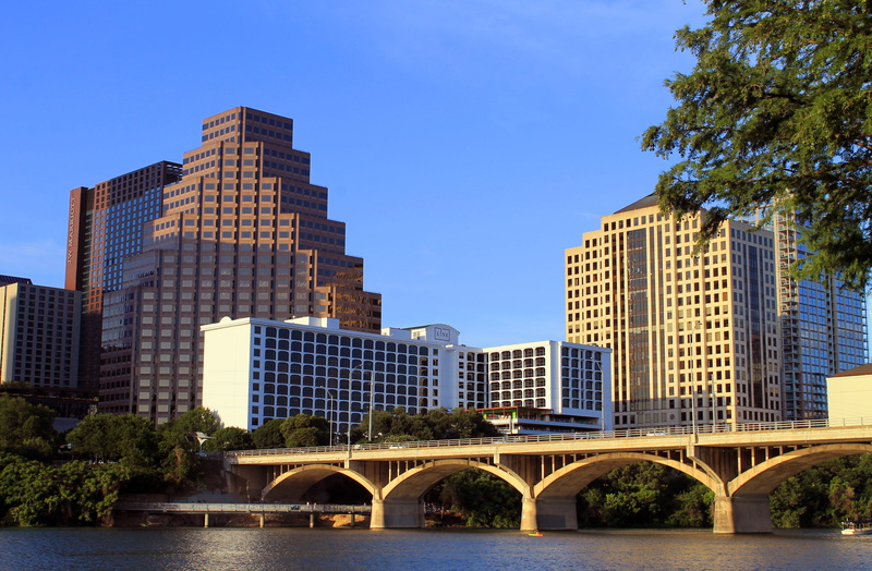 congress avenue bridge, water, financial district, built structure, 4K, tree, lake, plant, outdoors, bridge - man made structure, skyline, building, texas