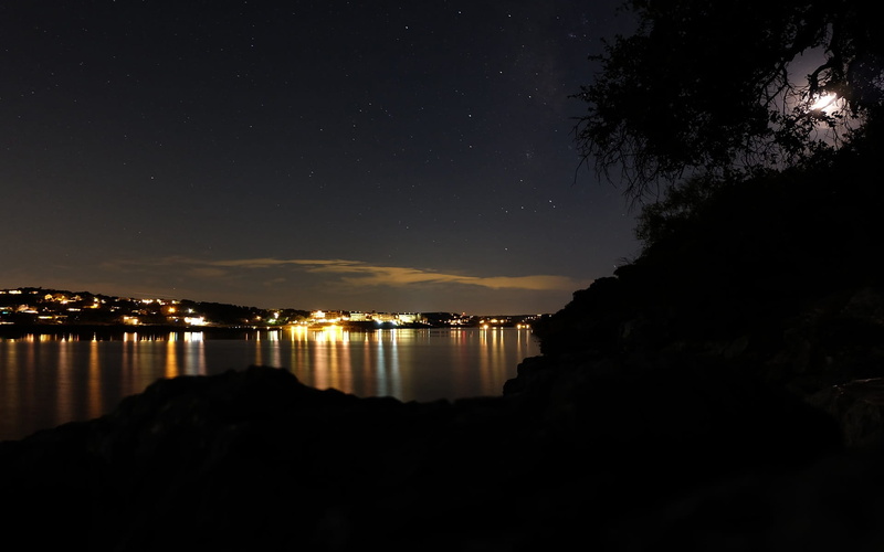 pace bend park, silhouette, illuminated, scenics - nature, austin, view, summer, tree, travel Locations, 1080P, beauty in nature, night, outdoor, water