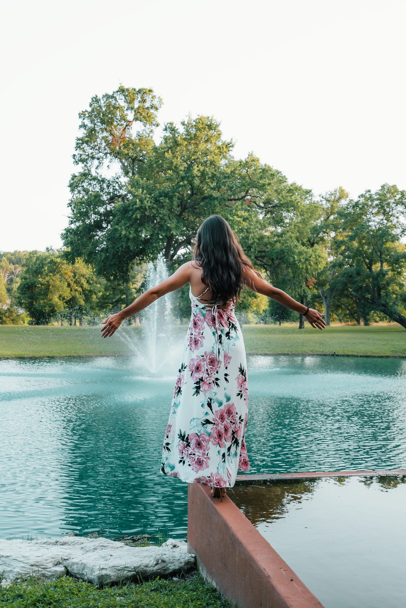 water, human arm, plant, day, women, austin, beauty in nature, girls, hairstyle, lake, casual clothing, standing, real people, nature, summer, waterfall