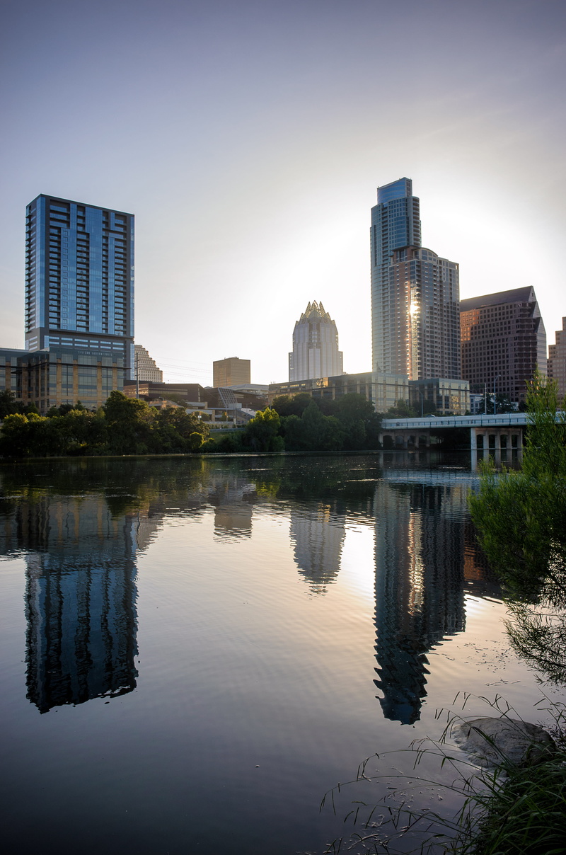 modern, architecture, 4K, tourism, reflection, downtown, austin, office, capital, no people, building, water, outdoor, cityscape, financial district, sky