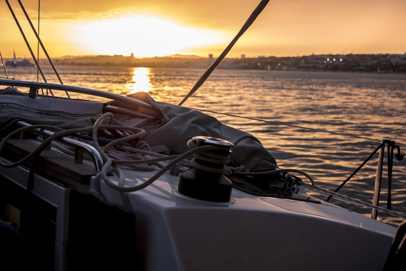 mood, water, scenics - nature, rope, monument, portugal, nautical vessel, sunlight, sailboat, tejo, atmospheric, europe, river, sunset, abendstimmung, yacht