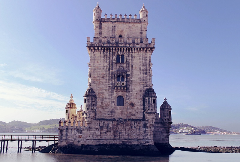 tore de belem, historically, nature, outdoors, river, bridge, tower, near, building exterior, concrete, gray, portugal, sky, architecture, tejo, travel