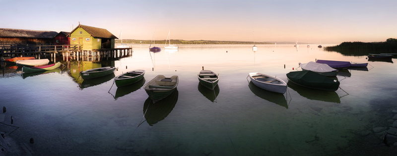 reflection, romantic, serenity, no people, mood, daytime, village, sky, lake, assorted, boats, vacation, nautical vessel, stilt house, outdoors, built structure