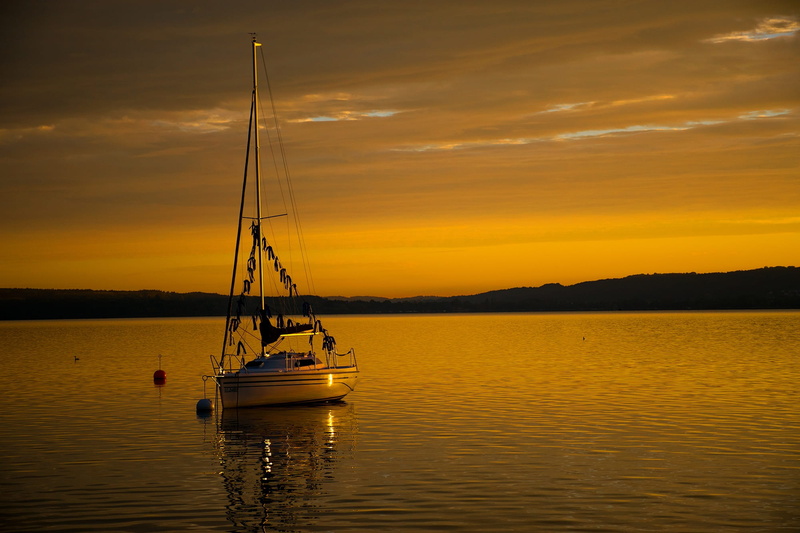 tranquility, pole, scenics - nature, 1080P, mode of transportation, nautical vessel, mast, sunset, cloud - sky, beauty in nature, Sailing Boat, sunrise