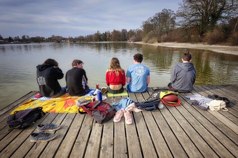 leisure activity, adult, youth, leisure, summer, men, lifestyles, group, waters, 4K, river, ammersee, women, outdoors, group of people, real people, travel