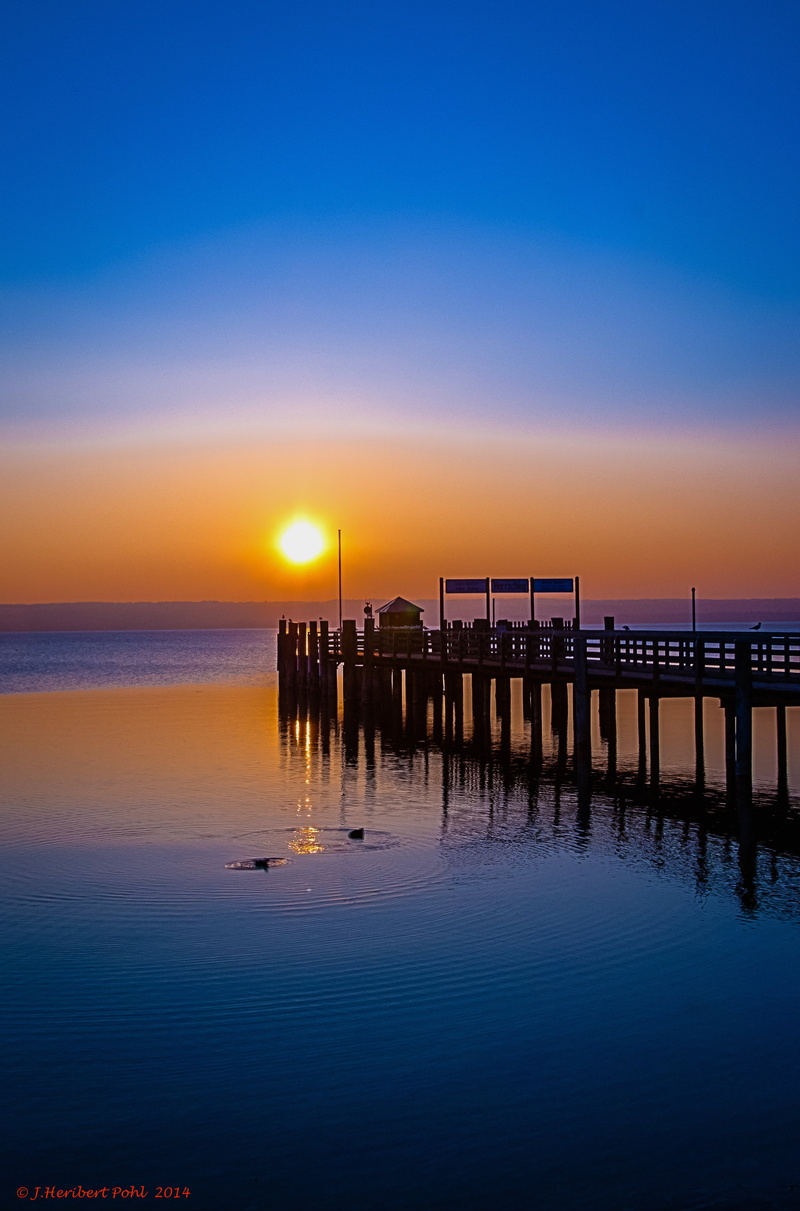 jetty, Sun Set, Bundesrepublik Deutschland, photo, brown, Ammersee, Oberbayern, 4K, re, coastline, pier, HDR, sunset, dock, Bavaria, nature, Germania