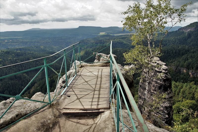 footbridge, mountain, rope, tree, sky, cloud - sky, scenics - nature, bridge - man made structure, valley, beauty in nature, bridge, tranquility, czech switzerland