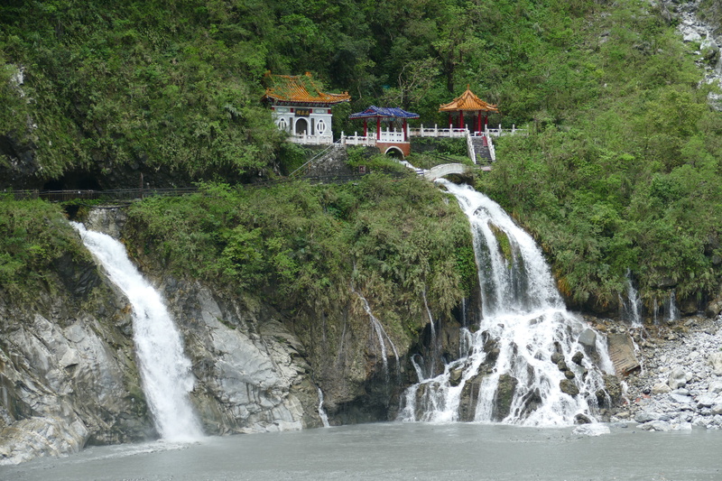 plant, beauty in nature, no people, nature, blurred motion, forest, outdoors, China, Taroko Gorge, taroko, temple, waterfall, landscape, gorge, mountains
