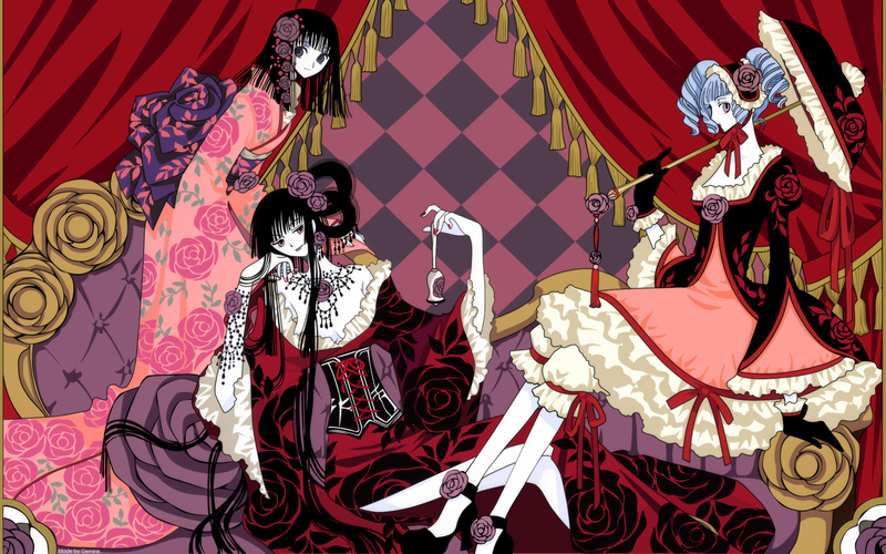 lifestyles, leisure activity, textile, xxxHOLiC, pattern, women, CLAMP, stage, costume, 2K, clothing, real people, high angle view, people, creativity