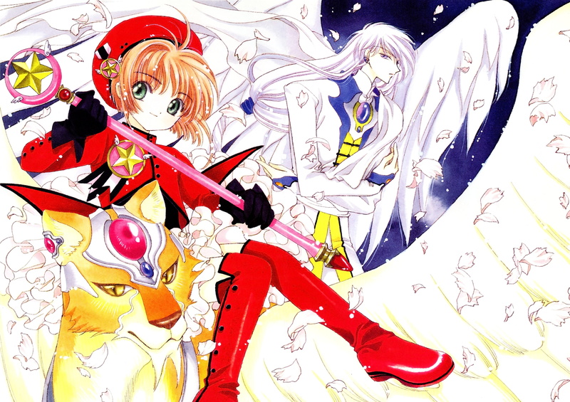 backgrounds, male likeness, still life, indoors, art and craft, choice, human representation, large group of objects, female likeness, representation, kinomoto sakura cardcaptor sakura clamp